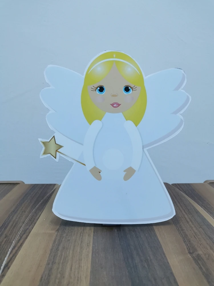 Angel Foam-board Cutout Standee with Cardboard Stand, Kids Birthday Decoration, Little Angel Concept Party Supplies