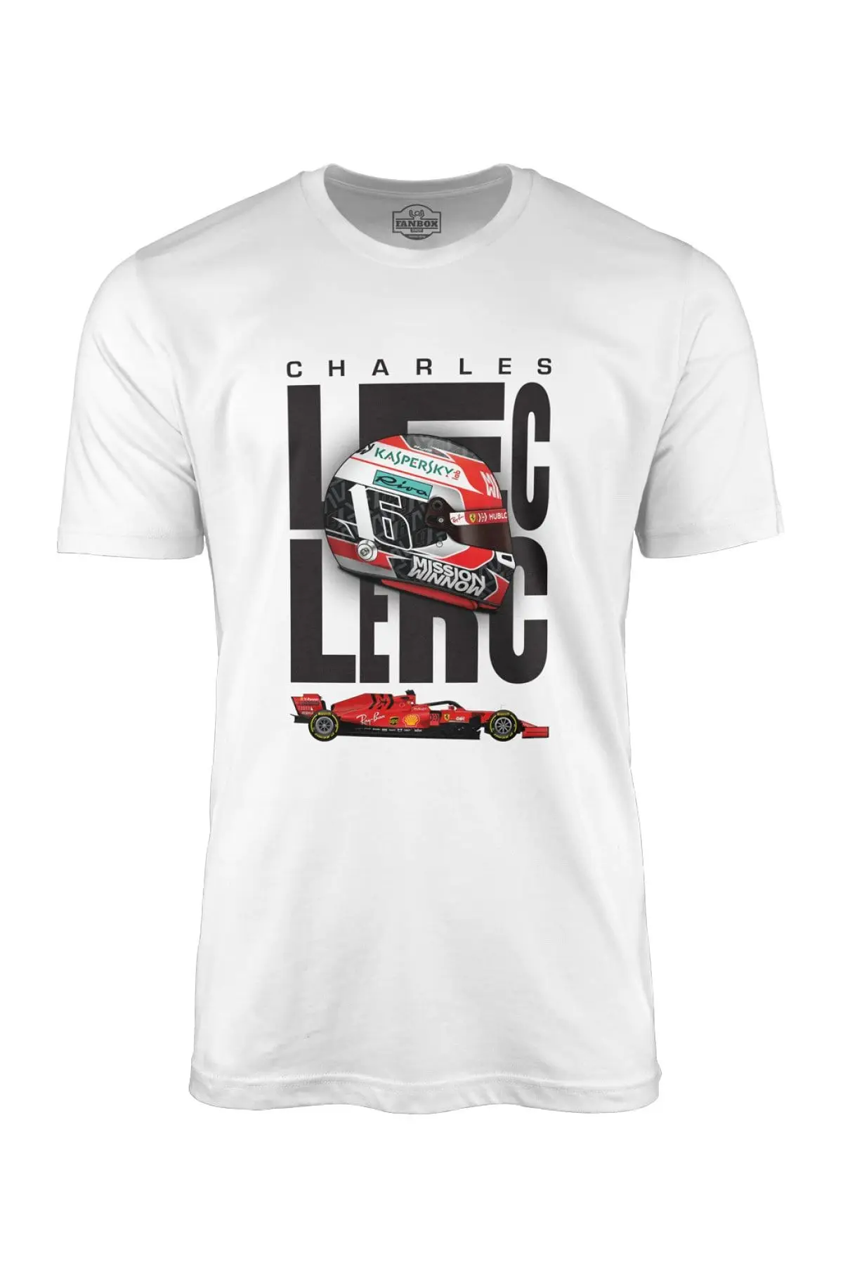 Men's Clothing Charles Leclerc Helmet Printed And Different Models With Formula 1 White Black Red t-Shirts