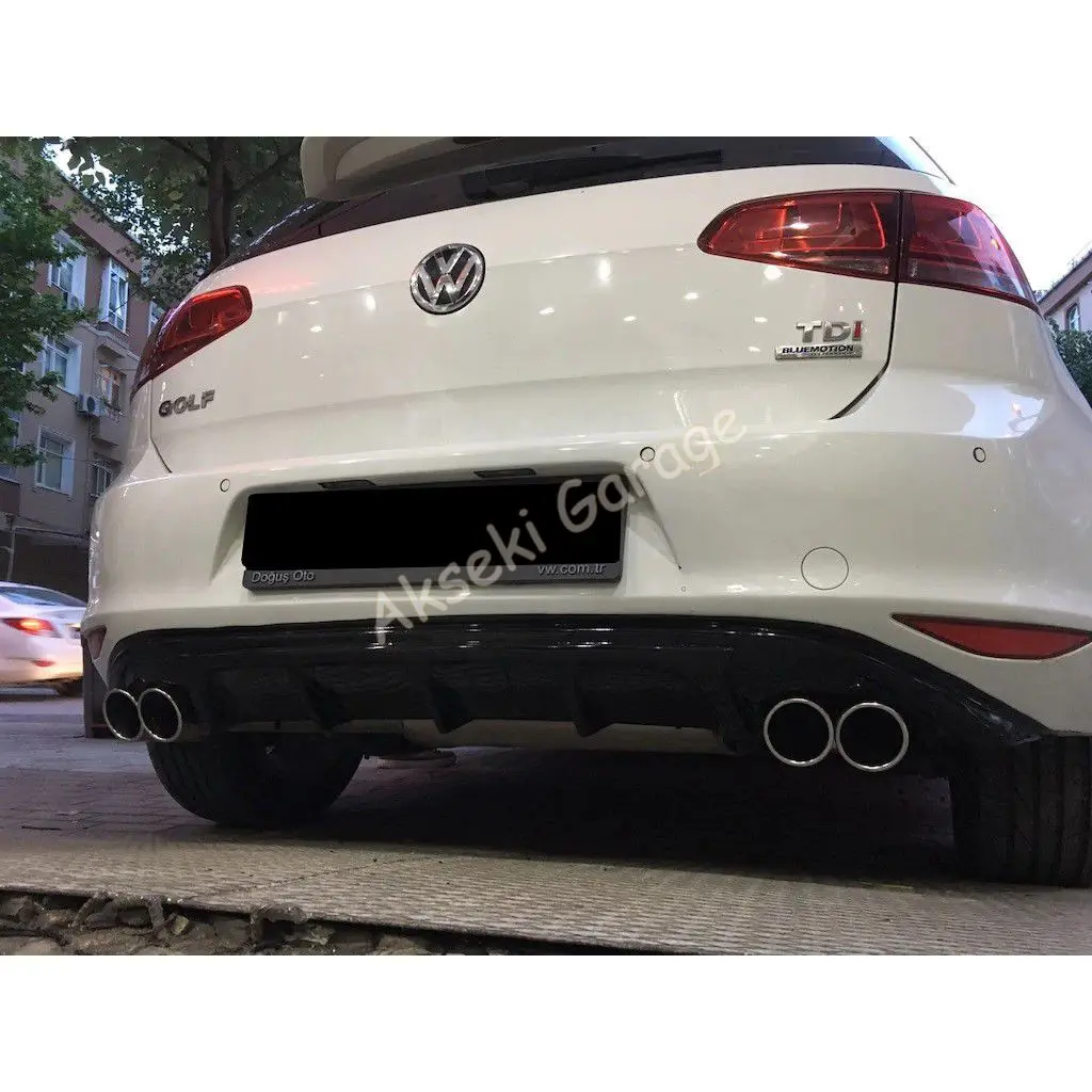 For Volkswagen golf  7.5 Diffuser Sport Exhaust Tip Chrome P Black Set-Modified parts spoiler flap auto styling 2012-2016