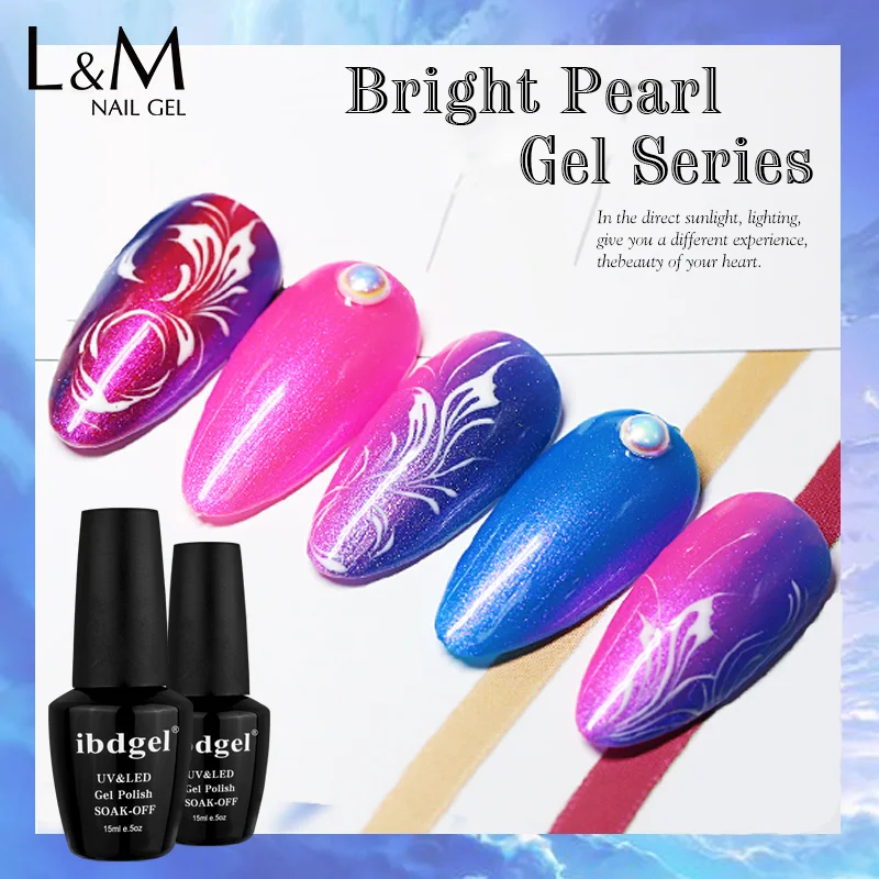 Bright Pear Color Gel Nail Polish ibdgel Brand New Stunning Shimmer Pear Rich Pigment Nail Gel Polish Varnish Base Top Coat Need