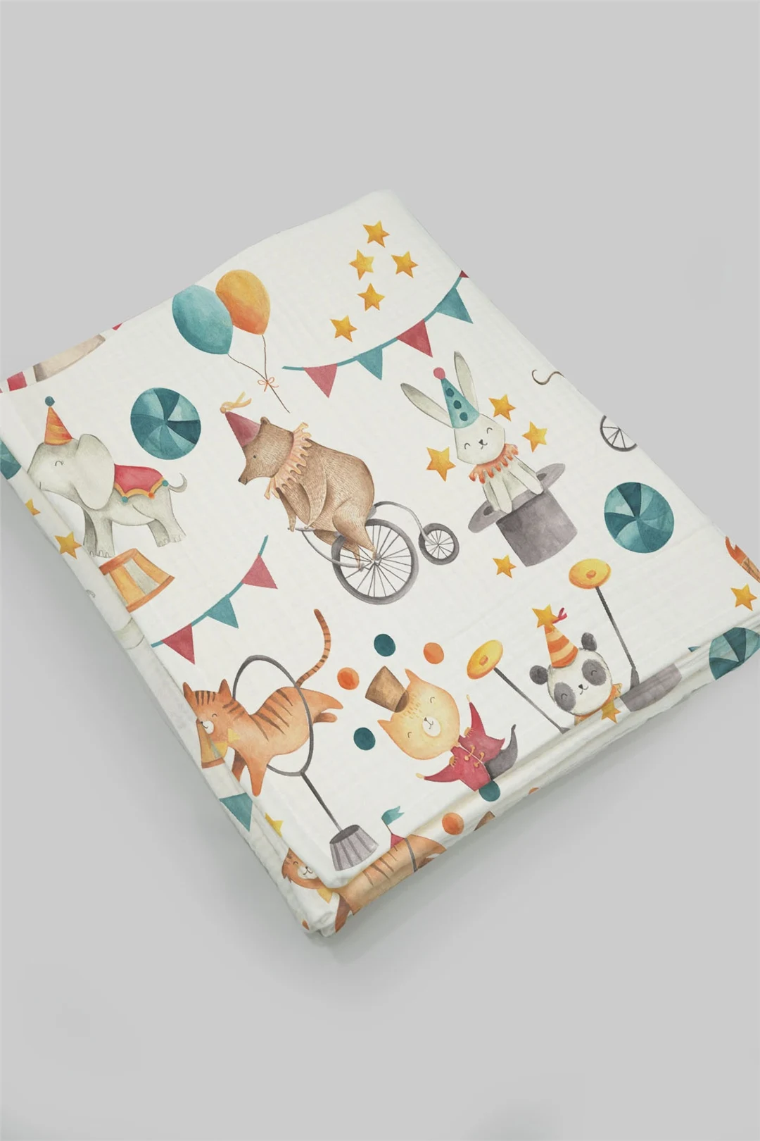 4 Layers Muslin Blanket animal pattarned (100x120 cm) circus  dinosaur airplane deer rabbit mouse fox