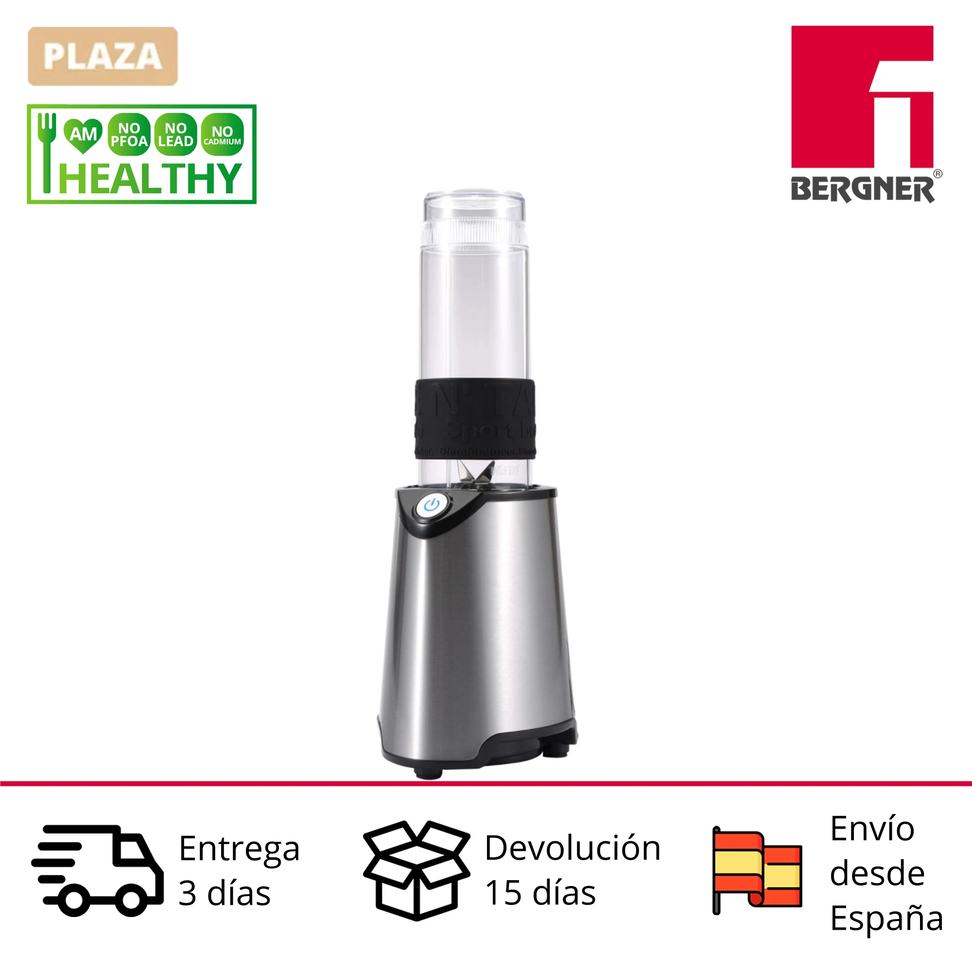 Blender/blender (570ml) BERGNER Foodies with a power AC 100V-240V in stainless steel