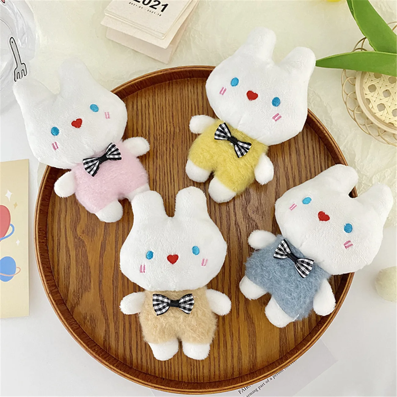 

Cute Plush Keychain Animal Rabbit Keyring Alloy Cartoon School Bag Pendant Ins Backpack Accessories Key Chain Kinds Women Gift