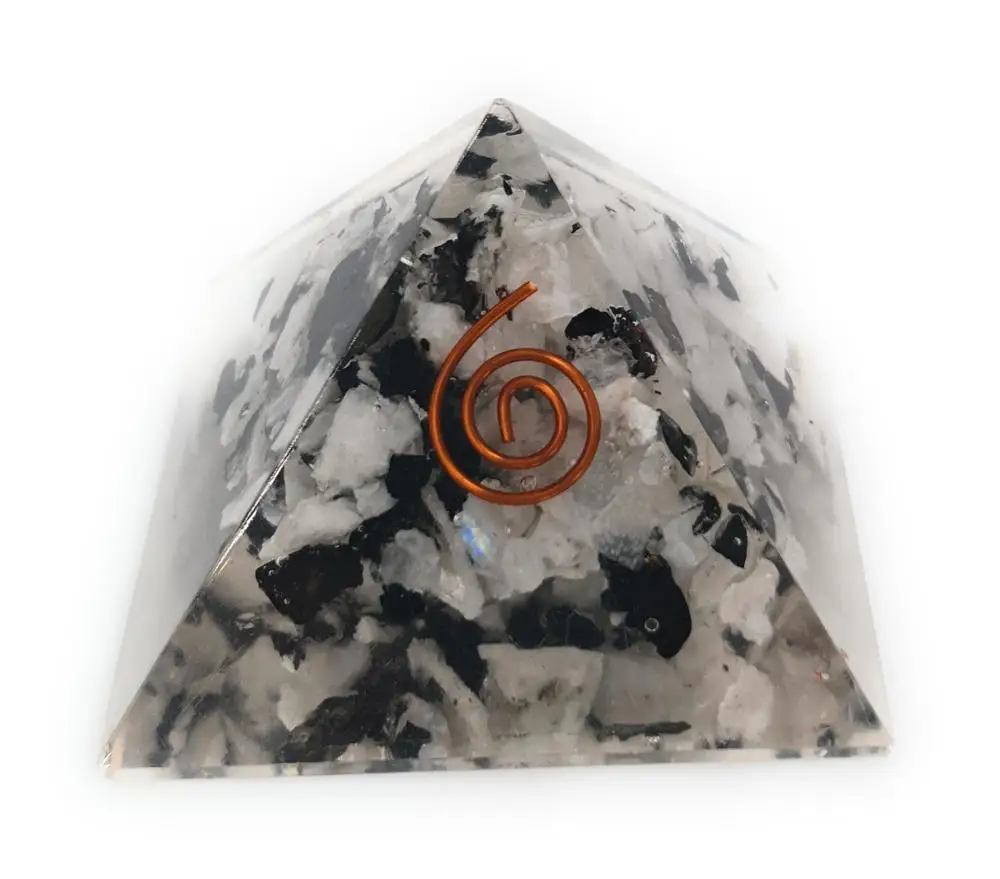 Orgonite harz pyramide mit Mineral lapis lazuli rose quarz Shungit Mondstein 5x5cm verwandelt energie zu positive fengShui