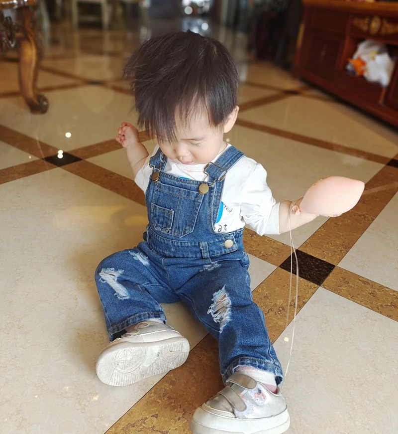 1-5T Kids Jeans Baby Rompers Spring Boys Girls Overalls Bebe Jumpsuit Pants Toddler Trousers Kids Clothes Children Clothing