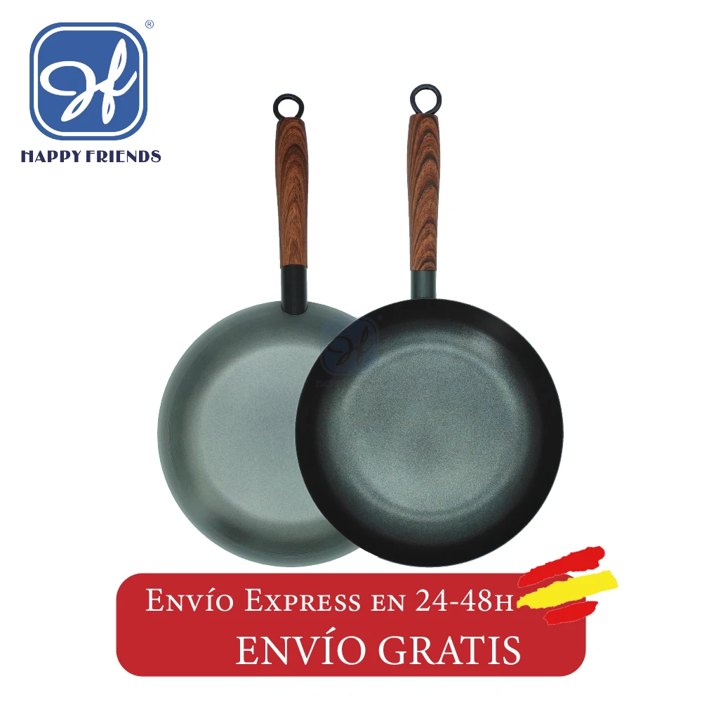 Non-stick Induction Iron Frying Pan Ø20/22/24/26/28/30cm PFOA Free Set of 2 and 3 Pieces Happyfriends