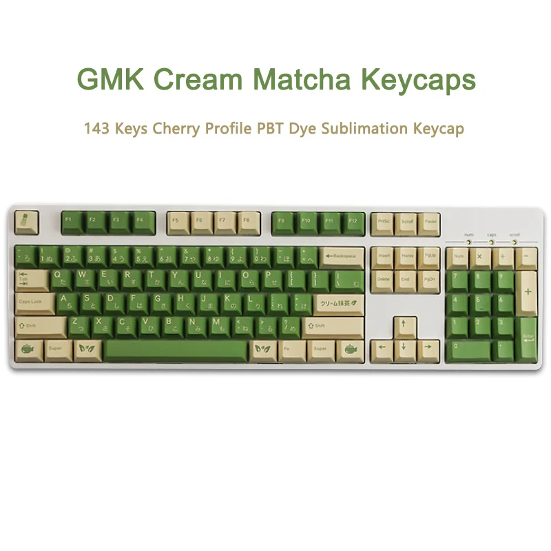 143 Keys GMK Matcha Keycaps Cherry Profile PBT Dye-Sub Mechanical Keyboard Keycap For MX Switch With 1.75U 2U Shift 61/68