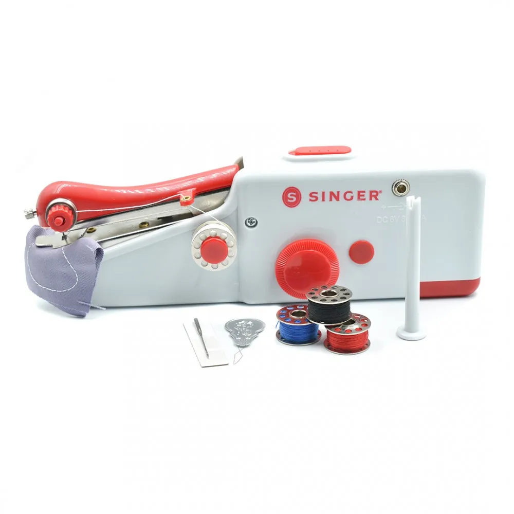 SINGER Handheld Sewing Machine Portable Mini Portable Convenient Small Diy Practical Leather Fabric Sewing Craft Accessory