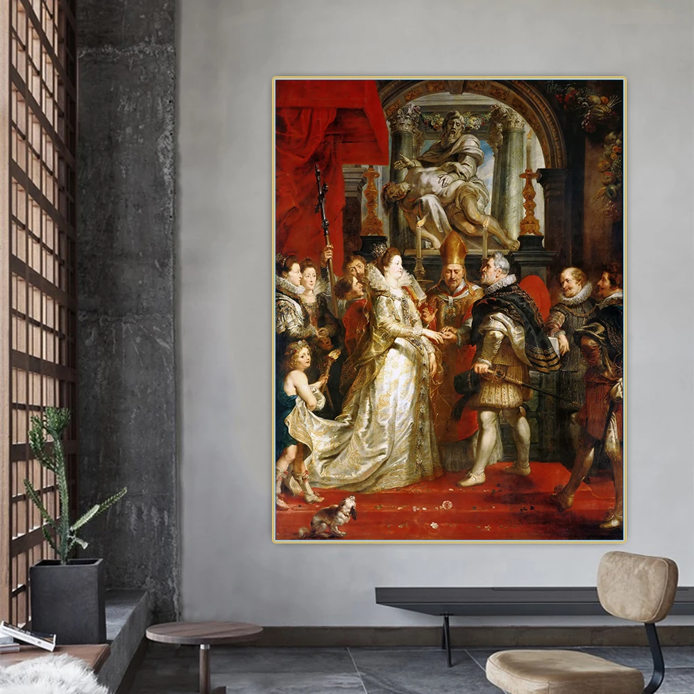 Citon Peter Paul Rubens《The King Married Marie De Medici》Canvas Art Oil Painting Decorative Picture Wall Decor Home Decoration