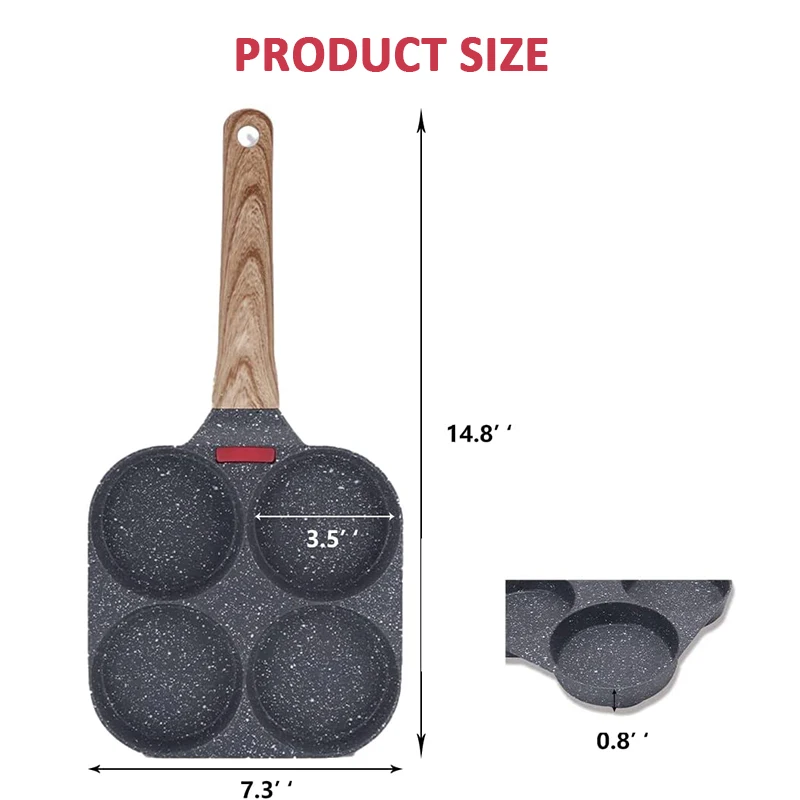 ไข่กระทะทอดไข่ Nonstick 4ถ้วยแพนเค้กอลูมิเนียมอลูมิเนียมหม้อหุงข้าวสำหรับอาหารเช้าเหมาะสำหรับหม้อหุง Induction