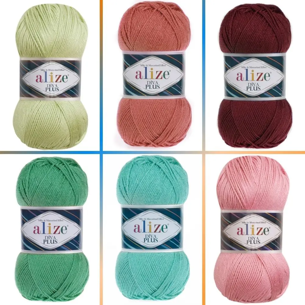 Diva Plus Hand Knitted Yarn - 21 Color Options 220 Meters(100gr) hand Knitting Yarn Ball-Alize Diva Plus-Blanket -Scarf-Baby