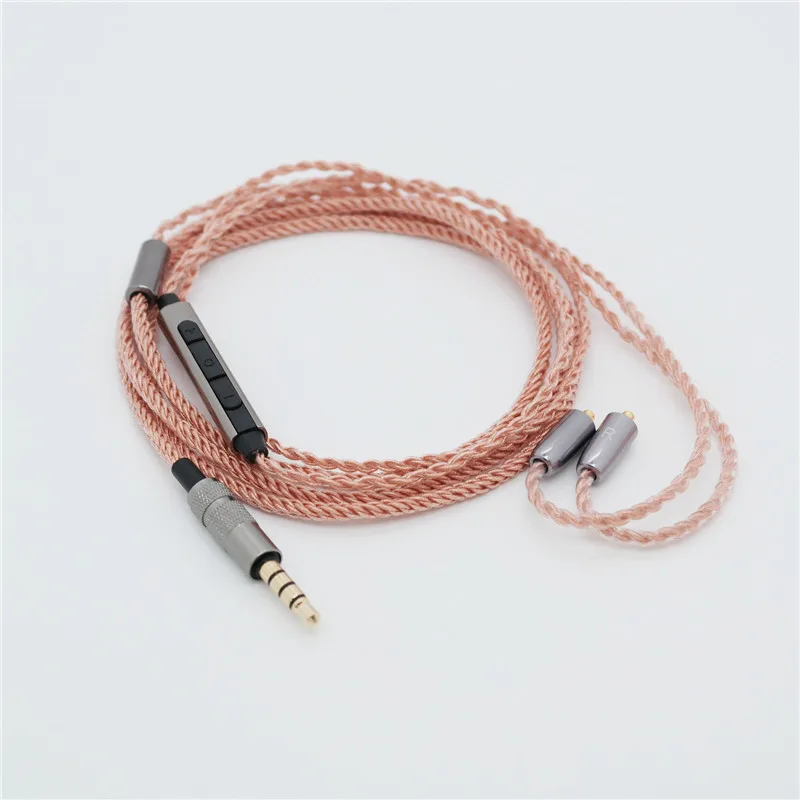 8 Nhân MMCX Micro Cáp OFC Phù Hợp Với Cho Shure Tai Nghe Tai Nghe Nhét Tai UE900 SE535 SE215 Đồng Cập Nhật Dây Thay Thế