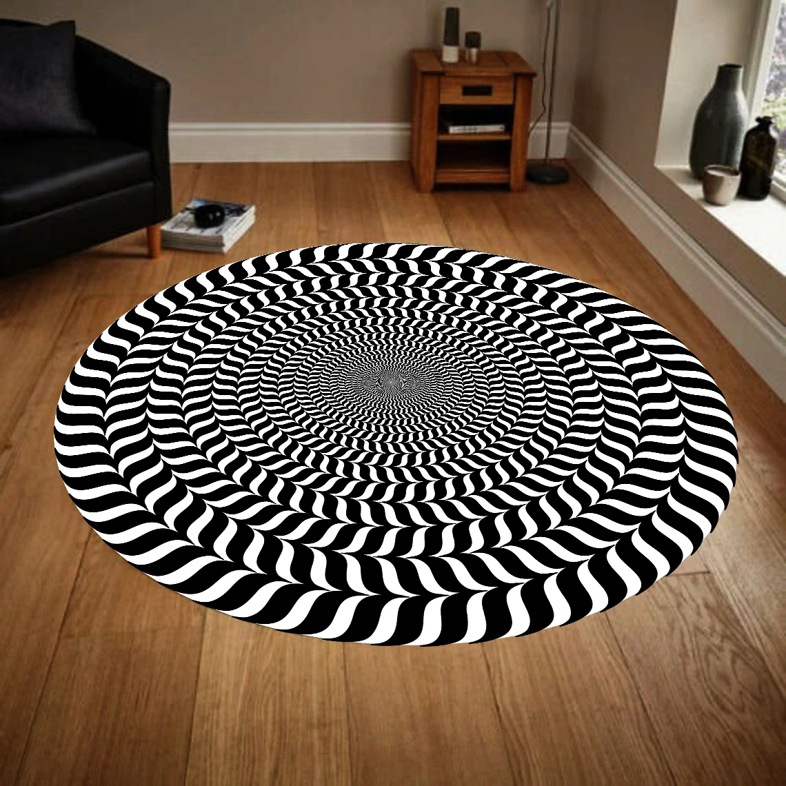 Optical Rug, Living Room Rug, Round Rug,Round Carpet,Pattern Round,Popular Rug,Themed Rug,Home Decor,Gift For Him,Gift For Her