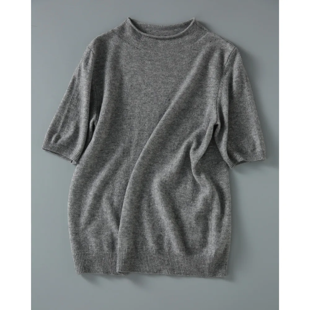 2022 Knitted Women Sweater Pullovers O-Neck Autumn Summer Basic Women Sweaters Slim Fit high quality Top Black Gray