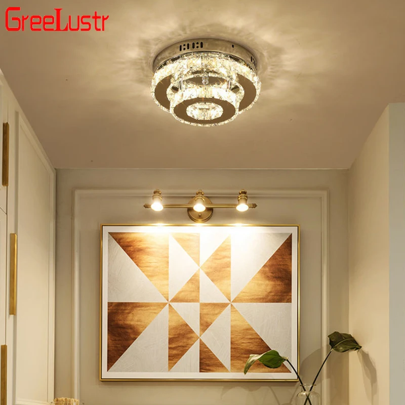 

Crystal Ceiling Lamp for Bedroom Living Study Room Kitchen Ceiling Chandelier Nordic Decora Led Corridor Stairs Lighting Fixture