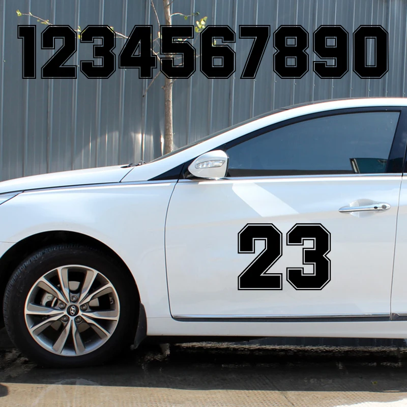 S52148# Racing Numbers Custom 0 1 2 3 4 5 6 7 8 9 Car Stickers Vinyl Decal Motorcycle Decorative Accessories Choose Your Number