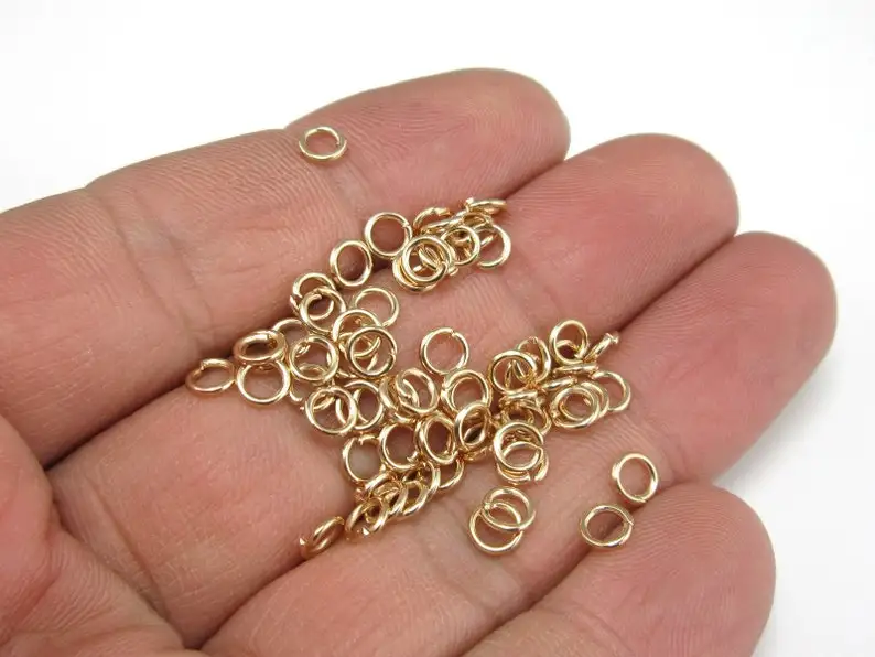 300pcs Gold jump rings, Open jump rings, 4.5x0.8mm, 5x0.9mm, 5x1mm, Brass connector, Earring Accessories, Jewelry Making - RP046