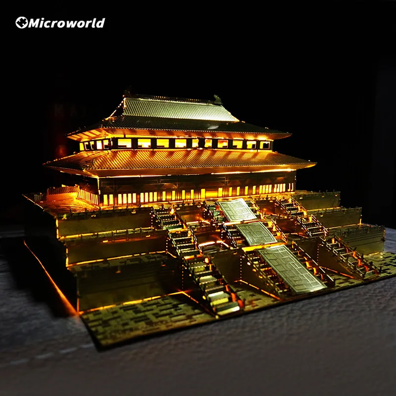 Microworld 3D Metal Puzzles The Palace Museum Model Chinese Classic Building Jigsaw Birthday Gifts For Adult Desktop Decoration