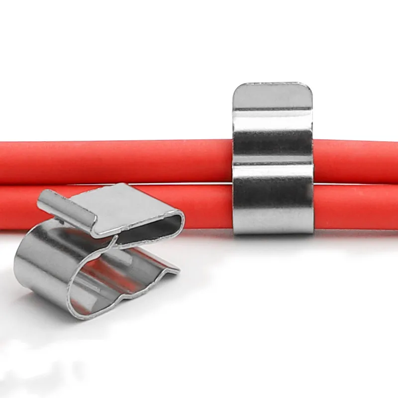 100pcs 2*6mm2 SUS 304 material Solar cable clips system mounting installation