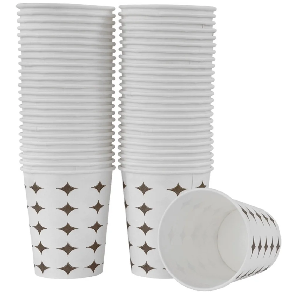 Copos de papel descartáveis para café, chá, leite, acessórios de cozinha, festa, 180ml, 50Pcs