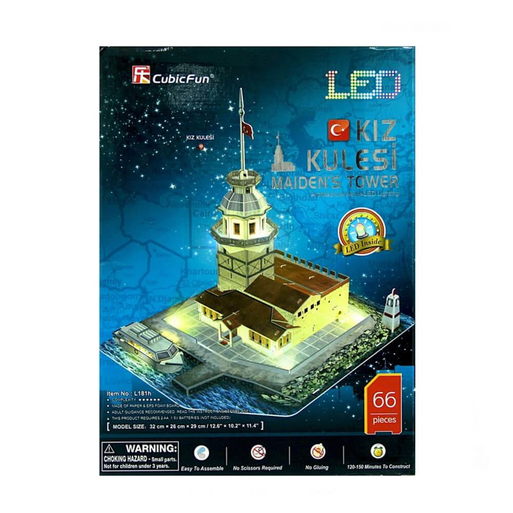 CubicFun 3D Puzzle Tower Building Block with Figure Led Lighting Christmas Gift