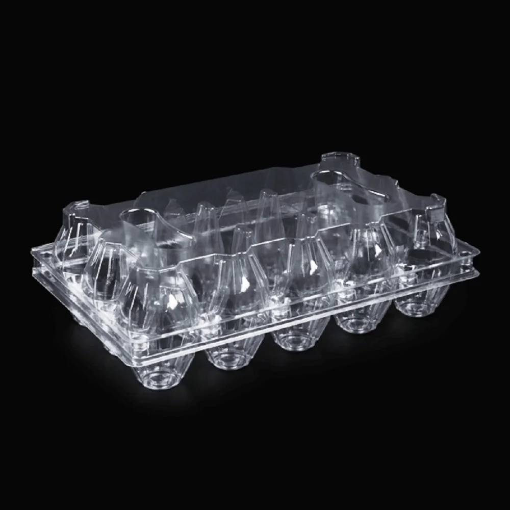 Clear Plastic Disposable Egg Tray Carton Holder Chicken Eggs Storage Plastic Egg Cartons Cardboard Bulk Egg Holder 100 Pcs