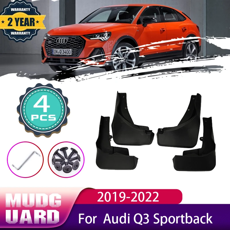 

4 Piece Set Of Mudguards For Audi Q3 Sportback 2019 ~ 2022 Front Rear Wheels Splash Mud Guards Mudflap Mudguards Car Accessories