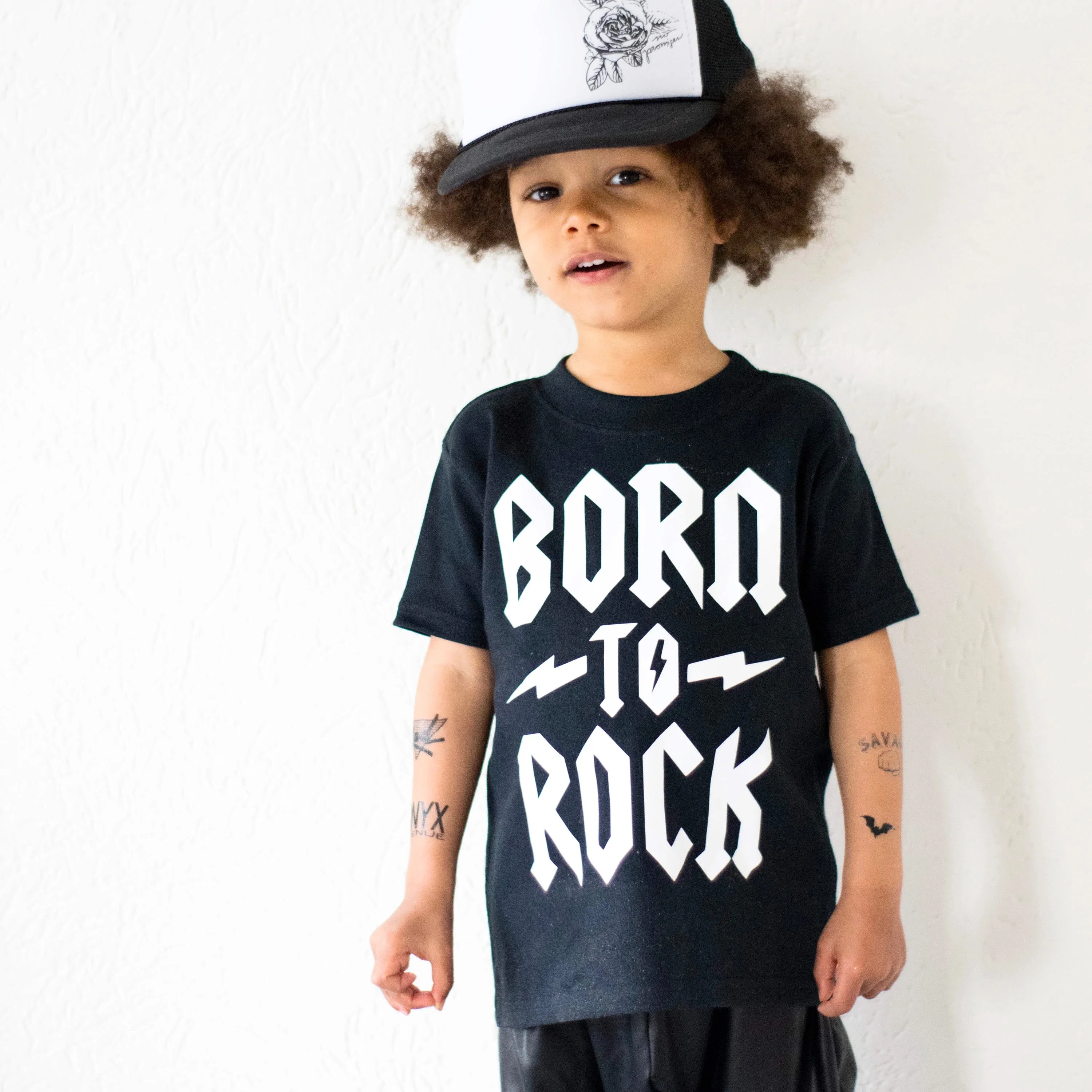 Born to Rock Kids & Baby T-Shirt Little Rocker Clothes Baby Funny Heavy Metal Black White Tops Tee,Drop Ship