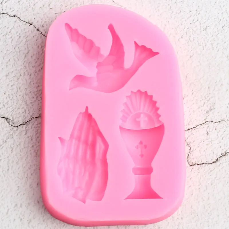 Holy Communion Silicone Mold Dove Prayer Hand Fondant Molds Cupcake Topper Cake Decorating Tools Candy Chocolate Gumpaste Molds