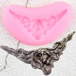 Goddess Corner Relief Silicone Molds Angel Cupake Topper Fondant Cake Decorating Tools Candy Resin Clay Chocolate Gumpaste Mould