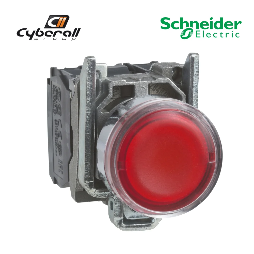 Schneider Electric-Cyberall-luminous push-button diameter 22mm, return leveled spring, 24-240V, with integrated LED color green and red