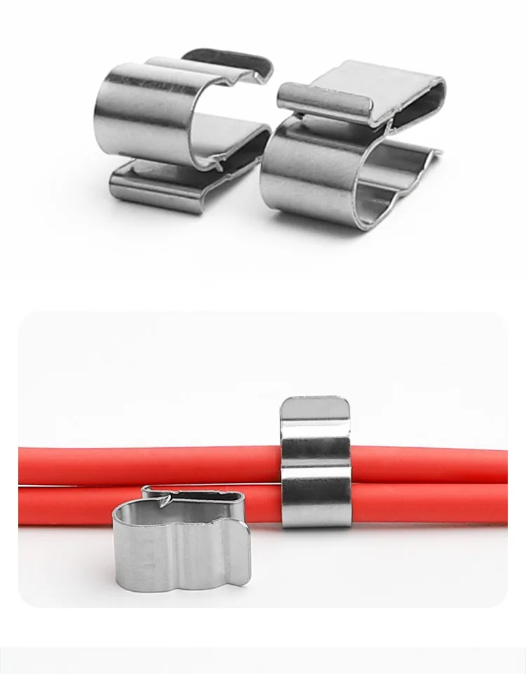 100pcs 2*6mm2 SUS 304 material Solar cable clips system mounting installation