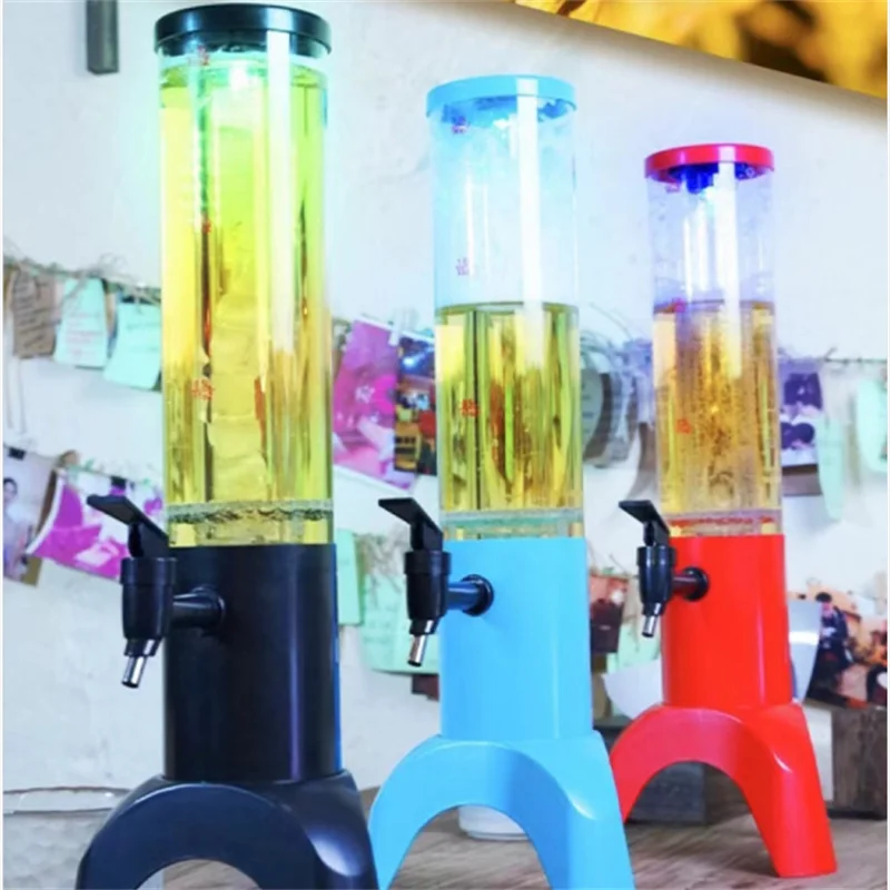 

2020 colorful new version beer tower beer dispenser cerveja torre distribuidor led light bar beer can print logo 1.5L