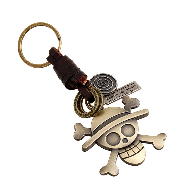 ONE PIECE Anime Genuine Keychain Charm Key Ring Pendant Keyring Luffy Hat Zoro Sanji Key Bag Car Accessories Trendy Jewelry Gift