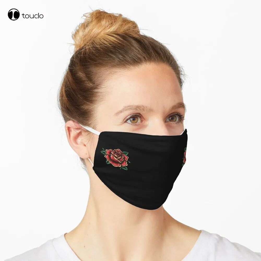 American Traditional Roses Mask Face  Filter Pocket Cloth Reusable Washable