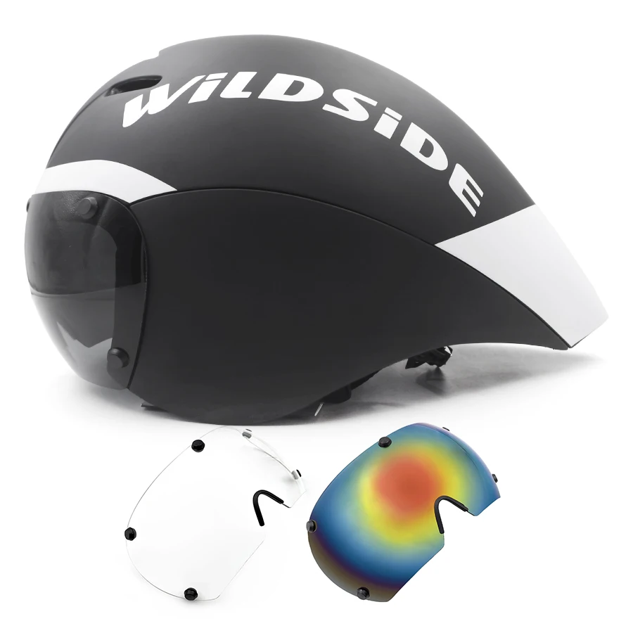 Tt Fietshelm Lens Bril Triatlon Tri Aero Racefiets Helm Tijdrit Race Fietshelm Mannen Casco Ciclismo Accessoires