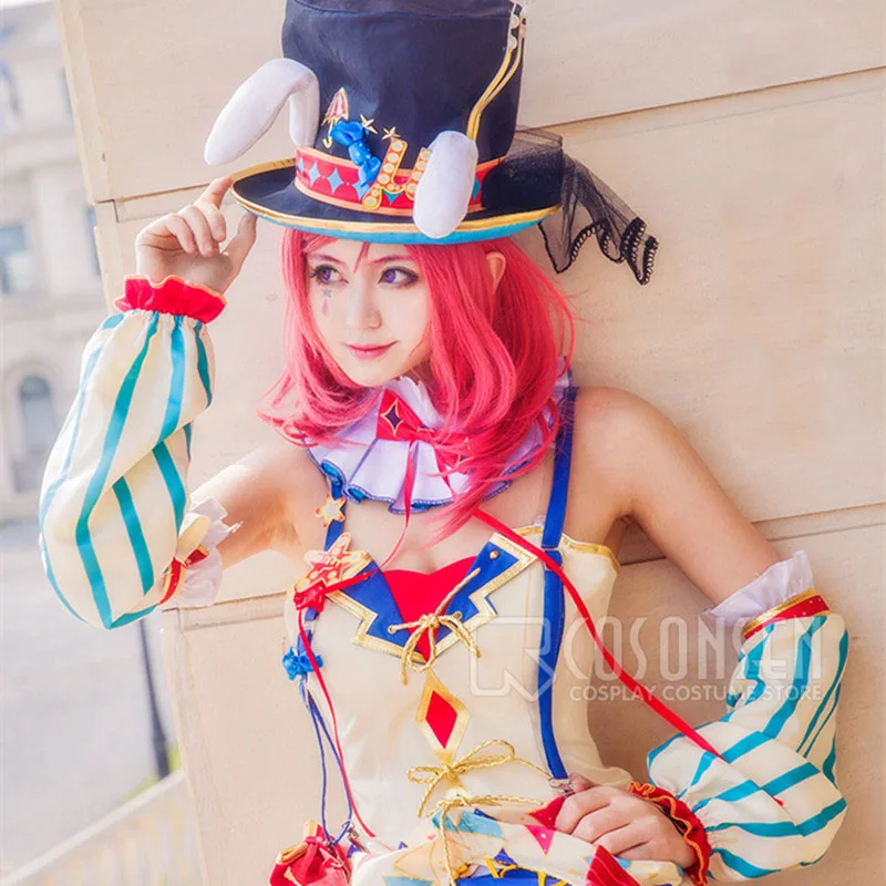 

COSPLAYONSEN Love Live! Circus Ver. After awakening Dress Nishikino Maki Cosplay Costume All Sizes With Hat