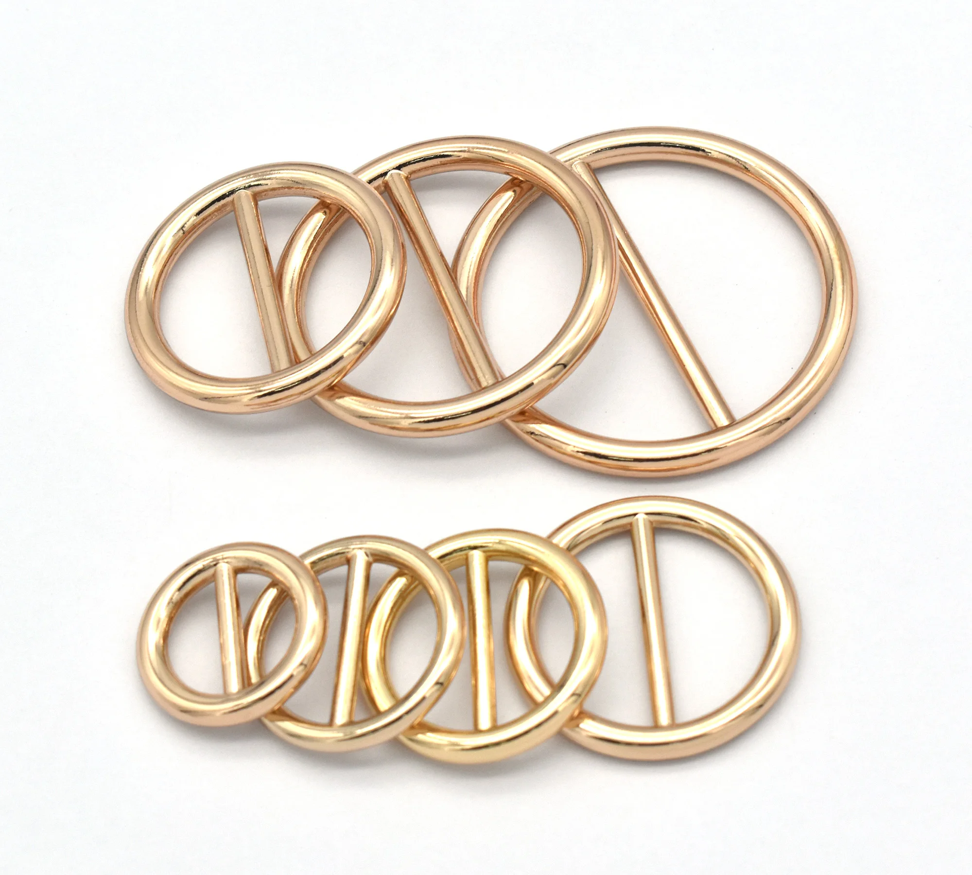 Light Gold Circle Slider Buckle Zinc Alloy Round Buckle Adjustable Round Ring Buckle for Belt Handbag Backpacks Hardware Parts