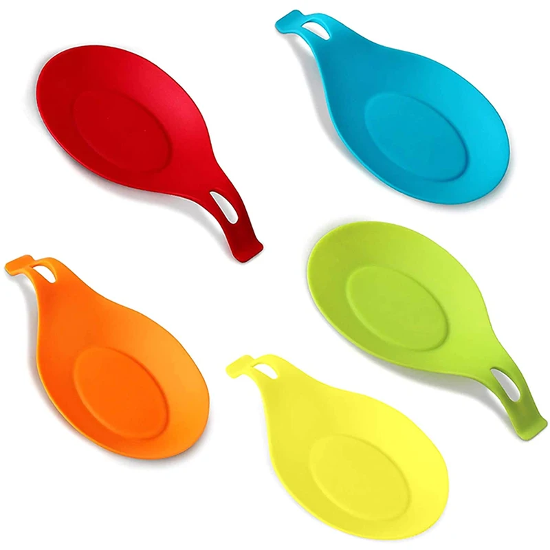 

1Pcs Silicone Spoon Rest Cooking Utensil Rest Kitchen Stuff Ladle Spoon Mat Holder Home Gadgets For Convenience Mats