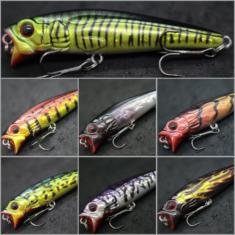 wLure Fishing Lure  7.5cm 9.5g Topwater Popper Walking Lure ZigZag Action Floating Bait 3D Hard Eyes W751