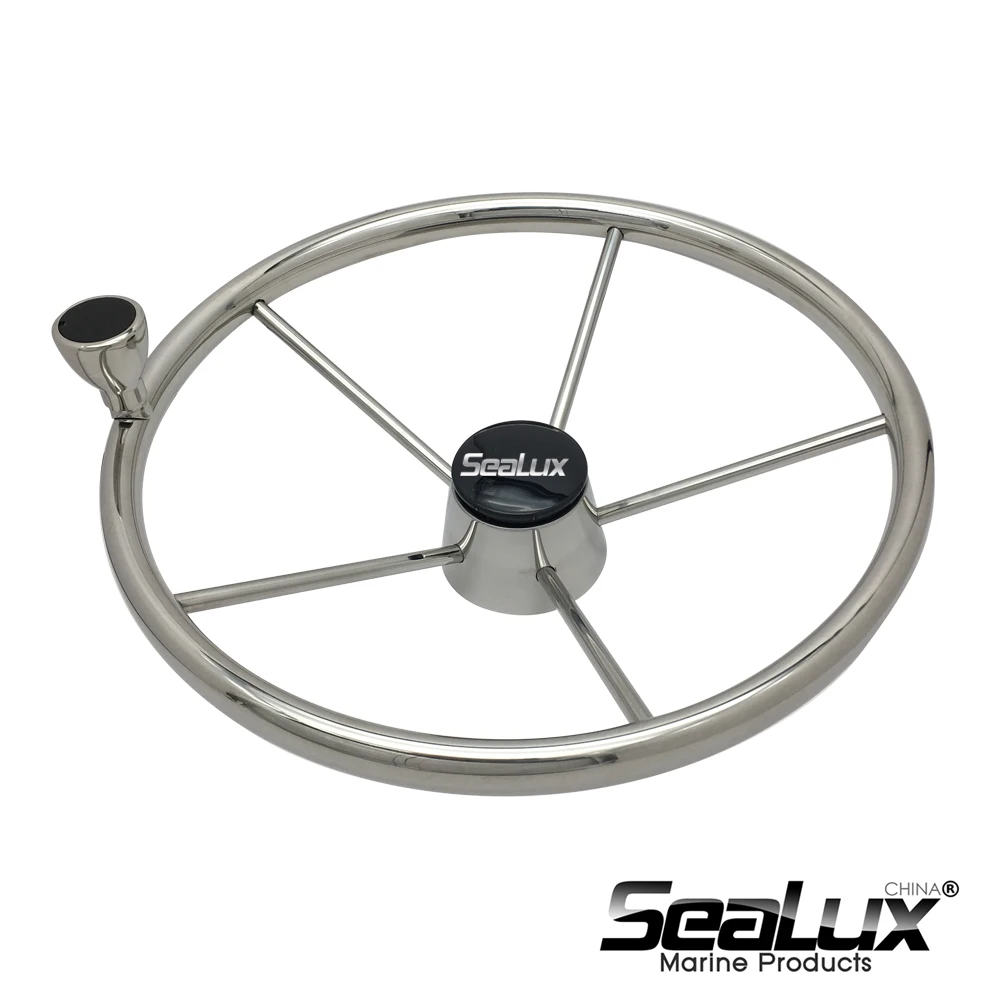 

Sealux 15.5 inch Steering Wheel with F1 Knob Stainless Steel 304 Body for Boat Accessories Yacht