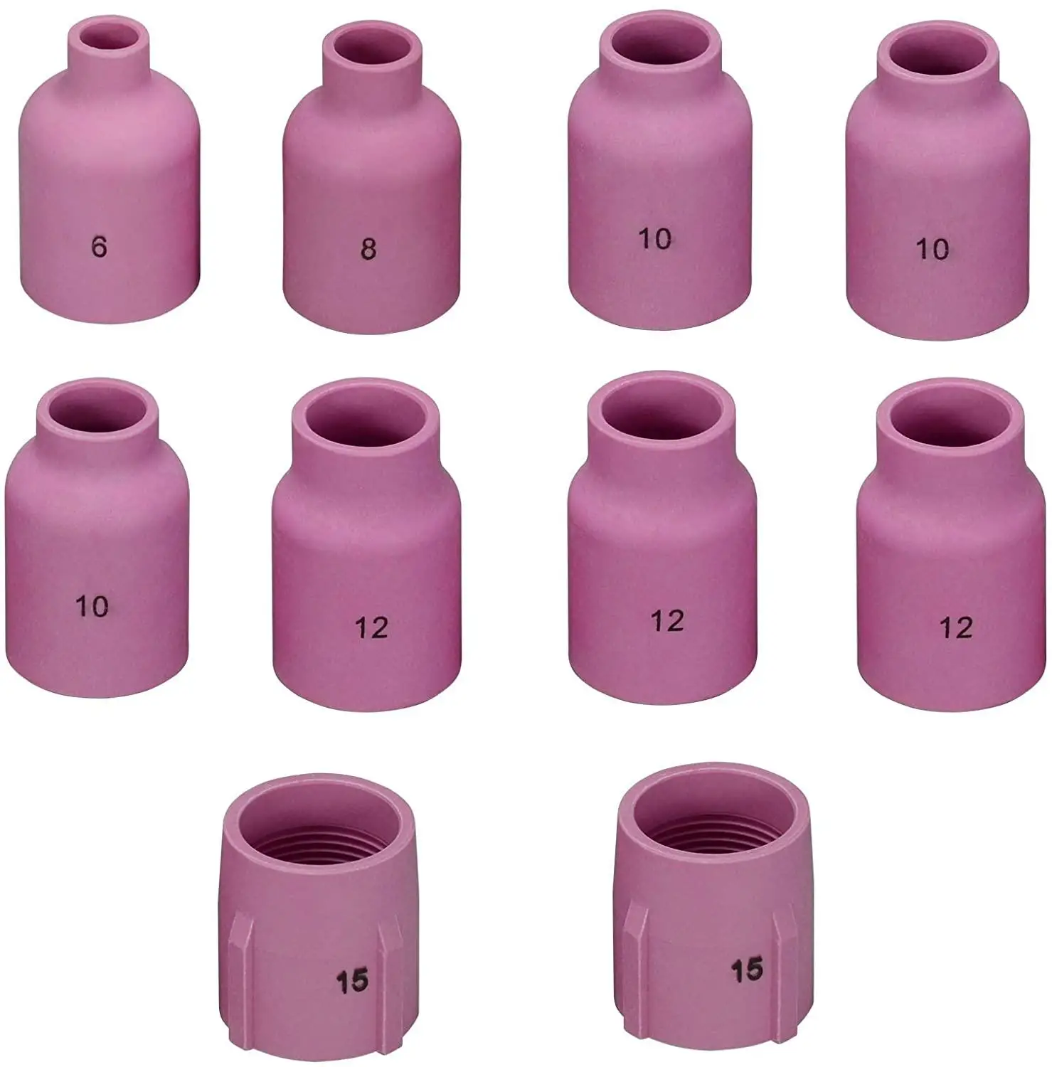 

RIVERWELD Large TIG Alumina Nozzle Ceramic Cups Kit 53N87 53N88 53N89 57N74 57N75 Fit WP 9 17 20 18 26 TIG Welding Torch 10pcs