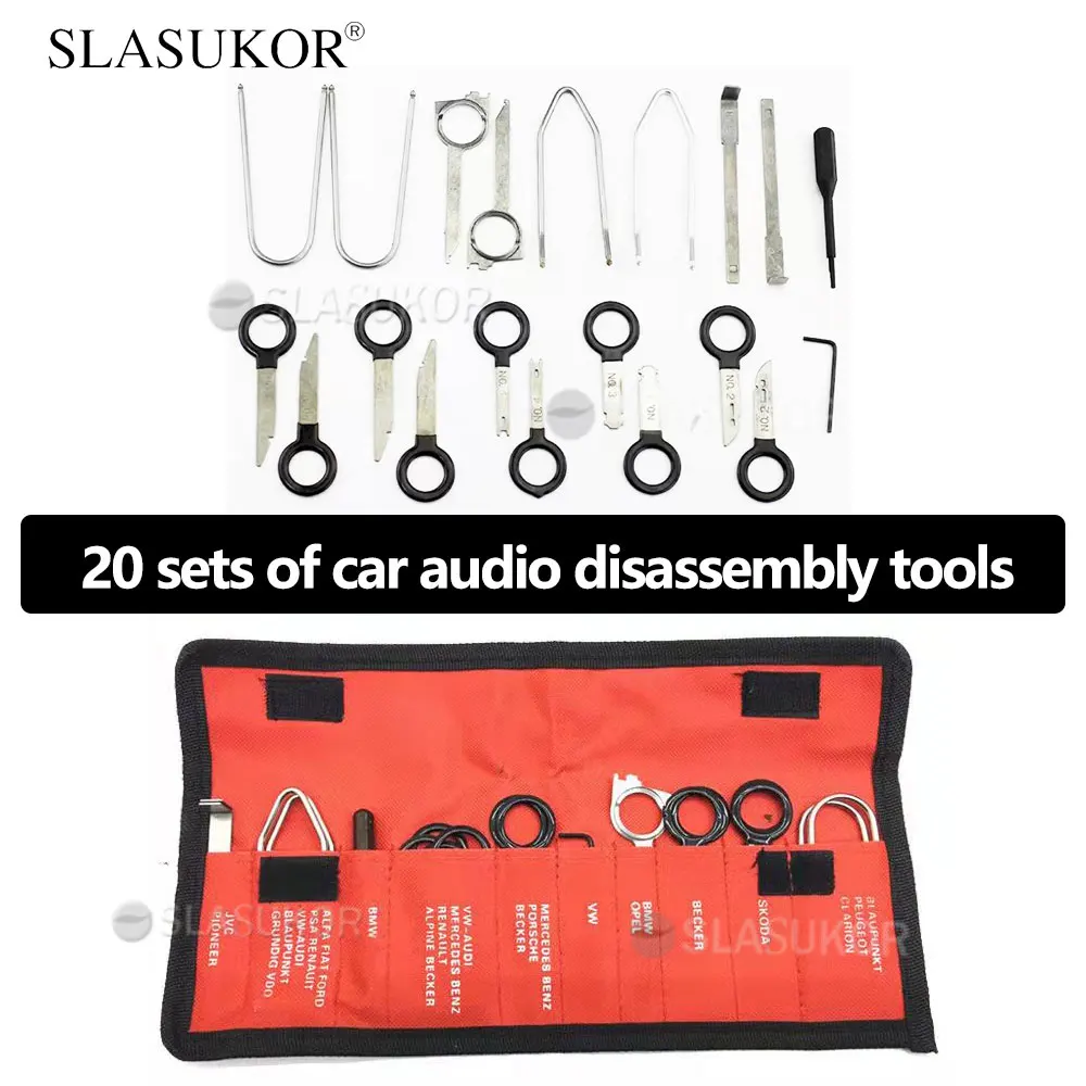 20Pce Car Pry Disassembly Tool Set Hand Tool Kit Car Repair Tool DVD Stereo Refit Kits Plastic Trim Panel Dashboard Removal Tool