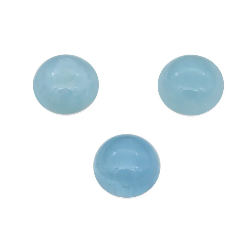 5pcs Aquamarine Cabochon CAB Round  Genuine Natural Stone  Dome  A  Quality 2-16mm For Making Jewelry DIY Pendant Earrings Ring