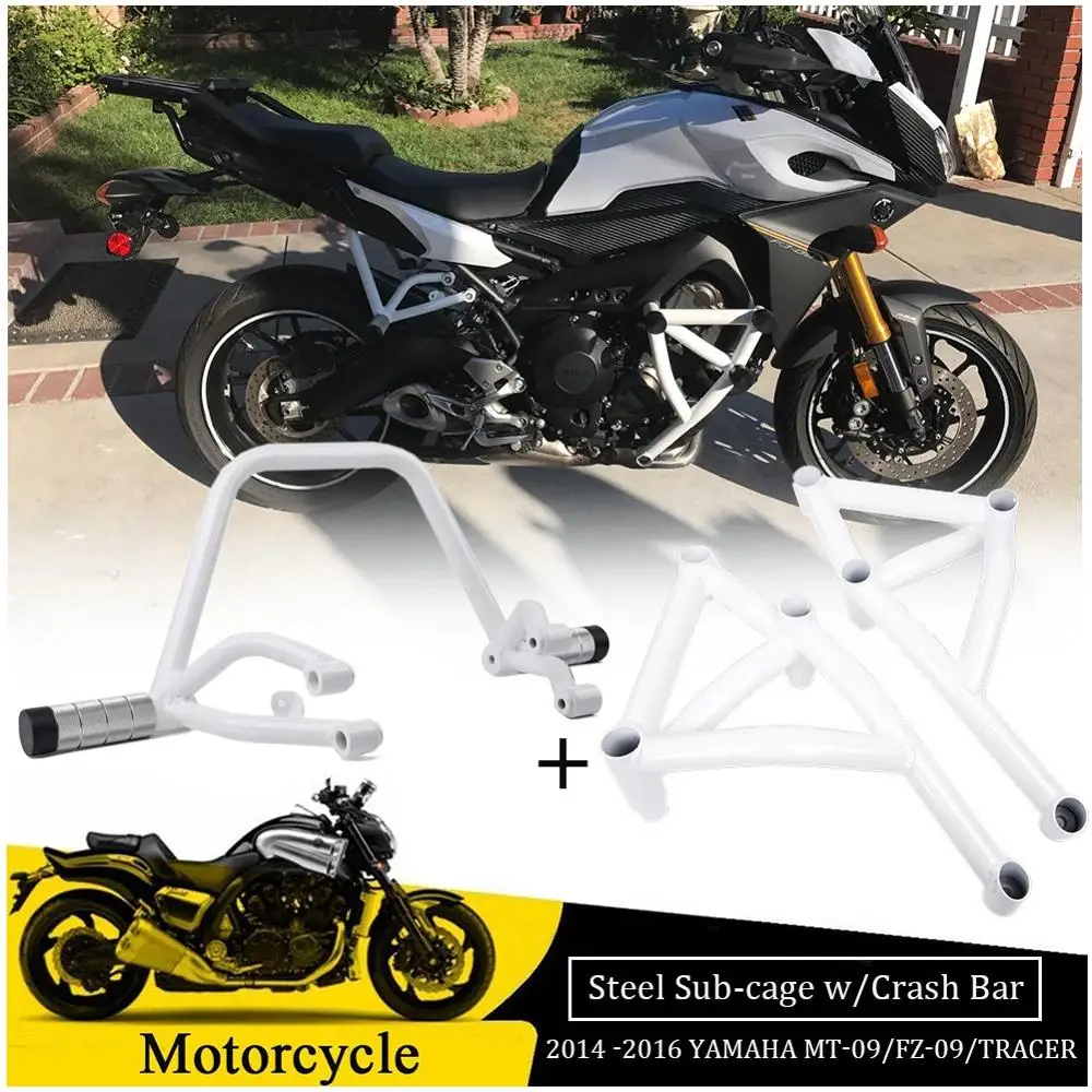 Front Upper Rear Crash Bar Passenger Peg Subcage Engine Guard For Yamaha MT-09 FZ-09 MT09 FZ09 MT FZ 09 Tracer 2013-2016