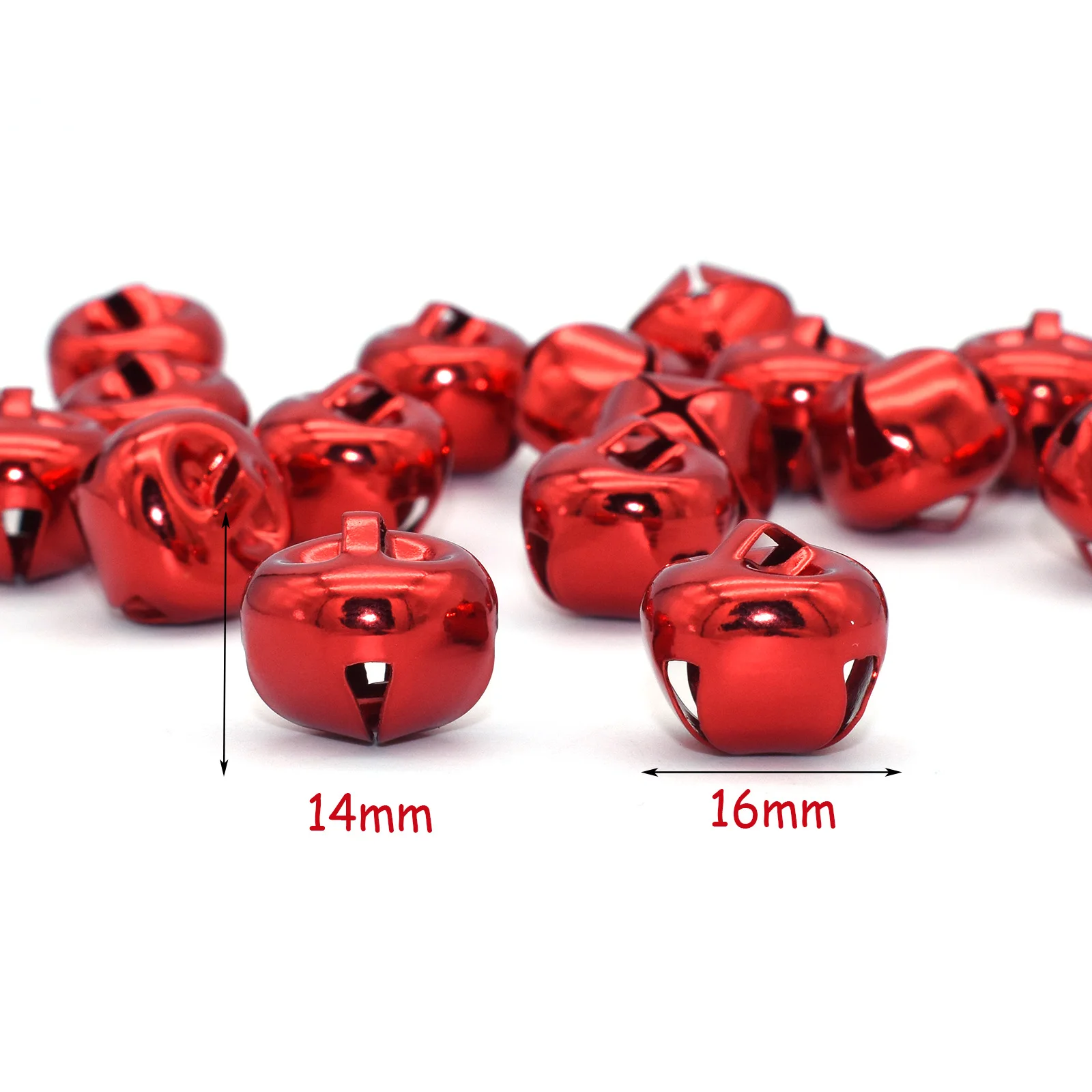 Red Large Jingle Christmas Bells Pet Collar Bells Craft Bells Bulk DIY Bells for Christmas Festival Wreath Sewing Wedding