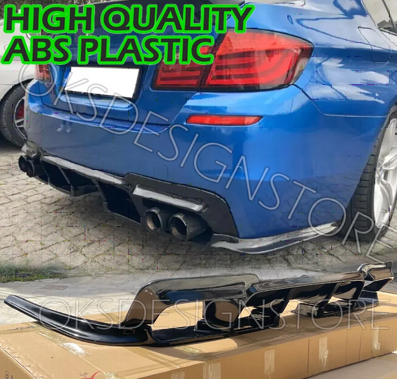 For BMW F10 520i 520d 530d 528i 535i 535d 550i 550d M TECH Rear Bumper Diffuser 3 PIECE ABS Plastic Black Rear Diffuser Bumper