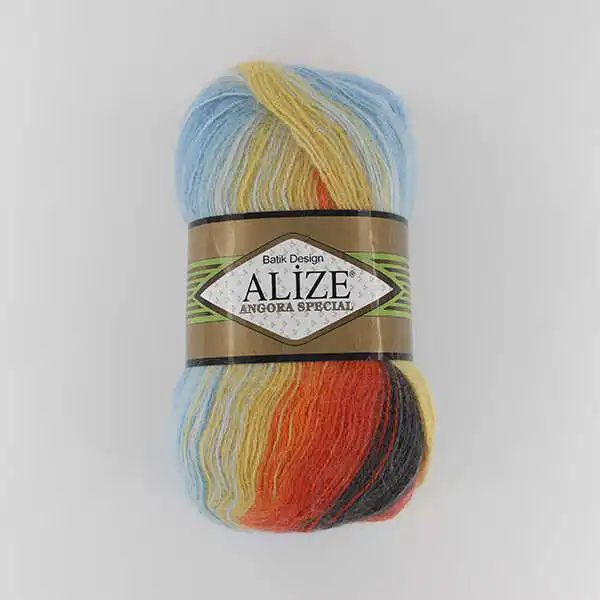 Patterned Mohair Hand Knitted Yarn - 11 Color Options 550 Meters(100gr) Ball - Alize Angora Special Batik Design - Hobby - Crochet yarn- Warm -