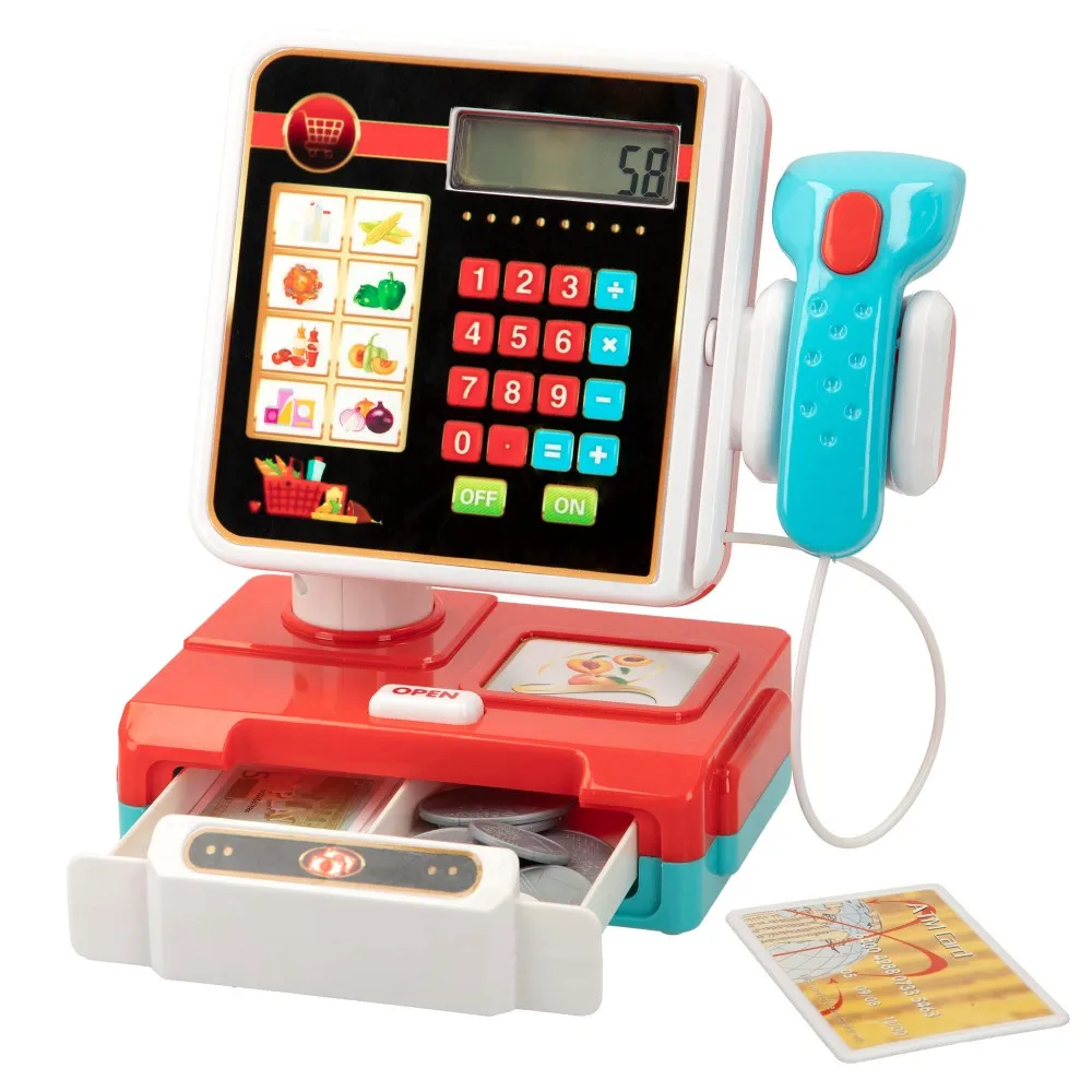 Cash register with light, sound and accessories my market, toy cash register, toy supermarket, children's cash register, supermarket miniatures, toys for kids 3 years, Imagination Games