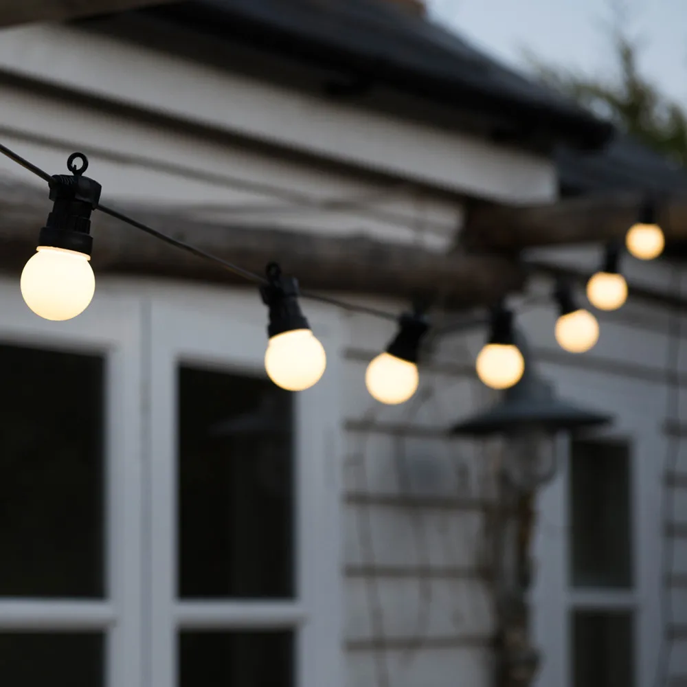 8M/13M G50 LED milky white ball light warm garland string light, suitable for outdoor decoration of wedding garden party